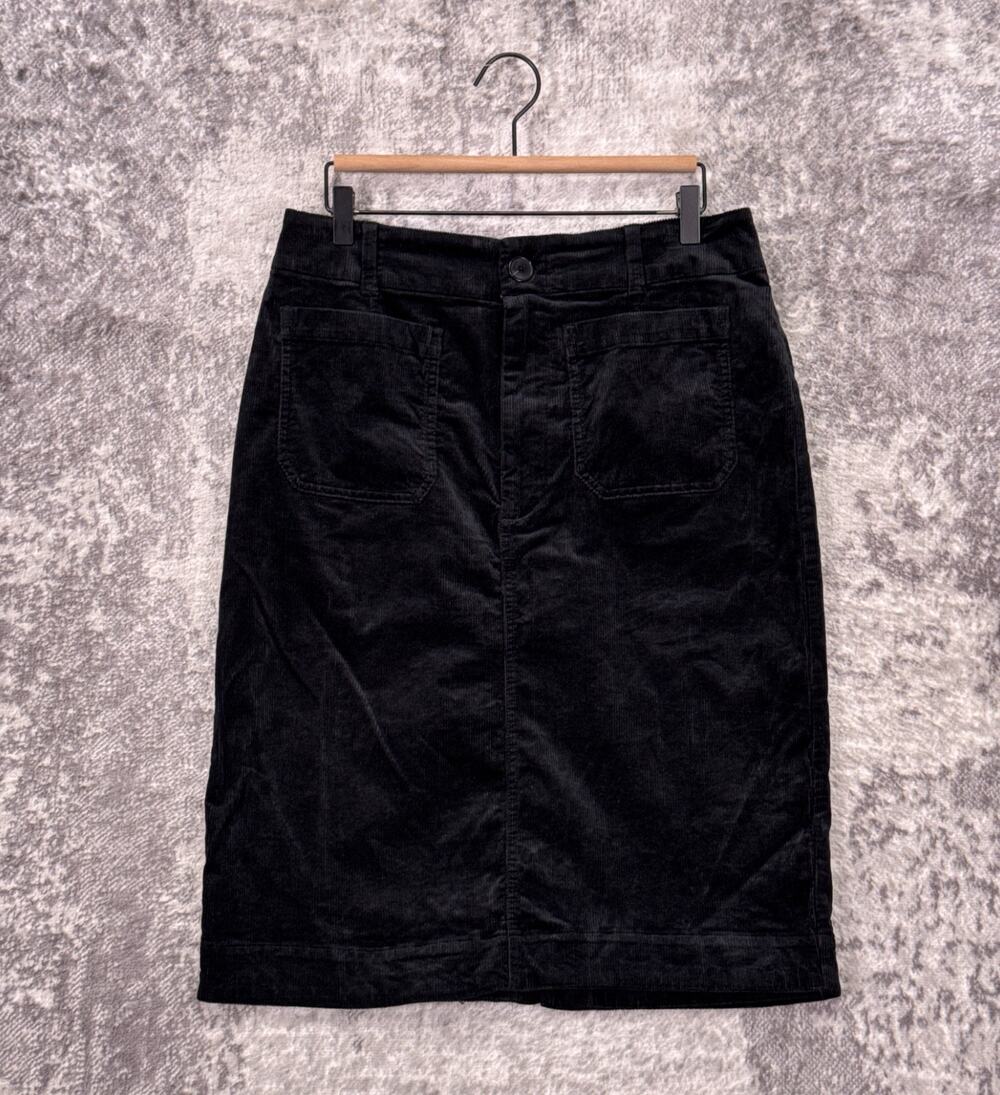 Maeve The Colette Skirt Large Womens Anthropologie Black Corduroy